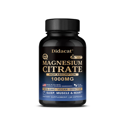 Magnesium Citrate Capsules for Muscle, Nerve & Bone Support