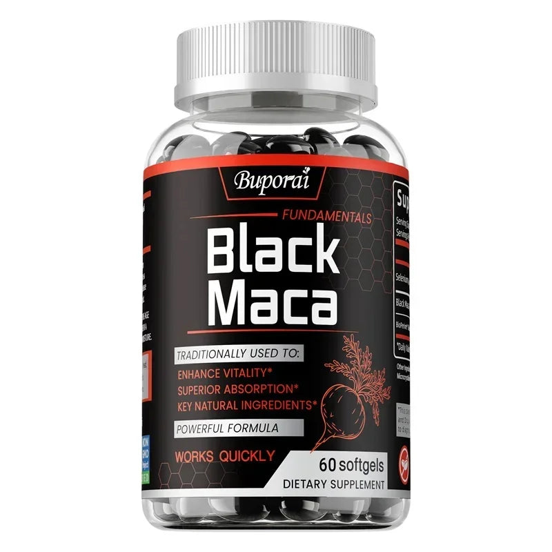 Black Maca Root Capsules for Energy, Endurance & Balance