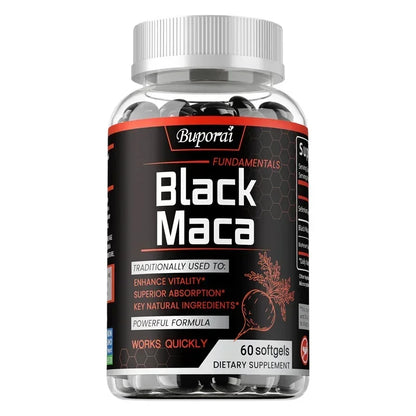 Black Maca Root Capsules for Energy, Endurance & Balance
