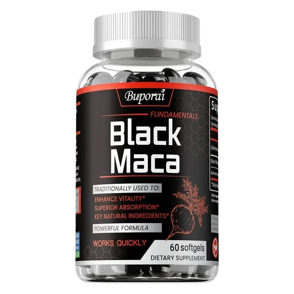 Black Maca Root Capsules for Energy, Endurance & Balance