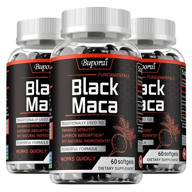 Black Maca Root Capsules for Energy, Endurance & Balance