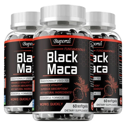 Black Maca Root Capsules for Energy, Endurance & Balance