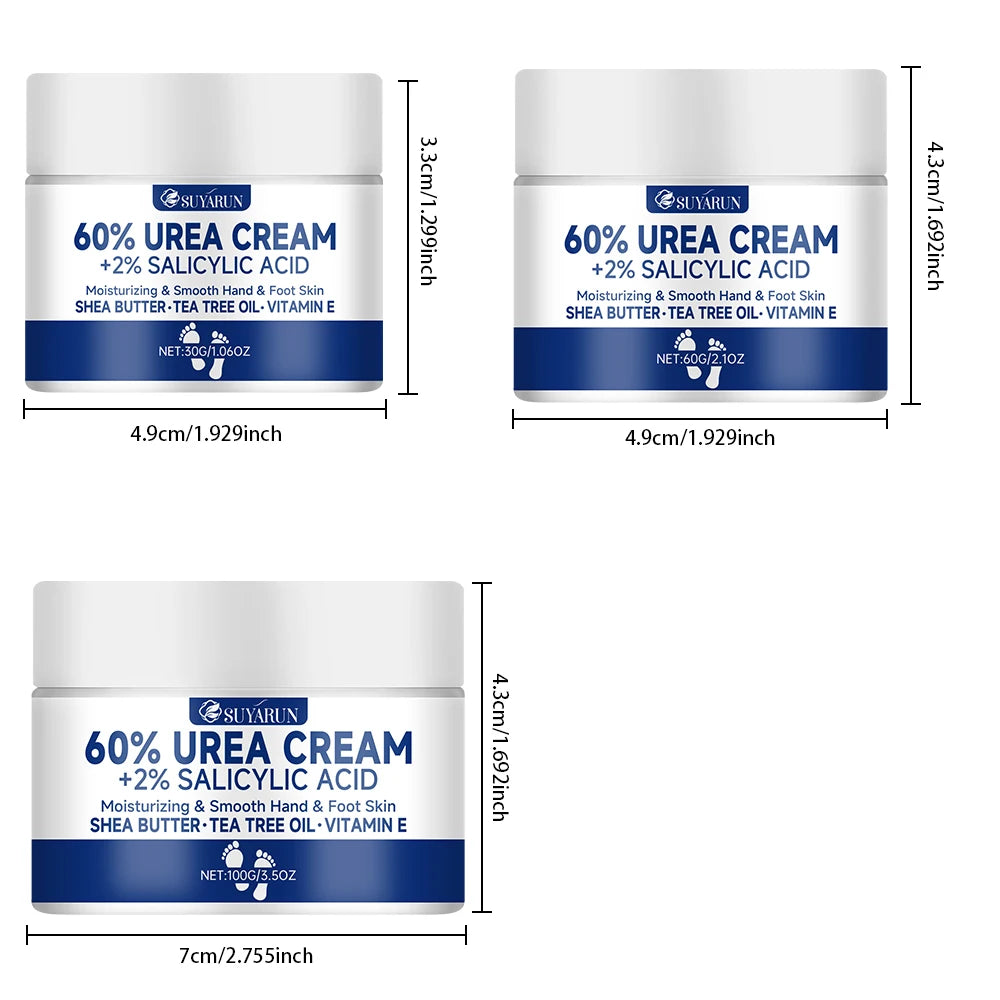 60% Urea Foot Cream for Cracked Heels & Dry Skin Repair
