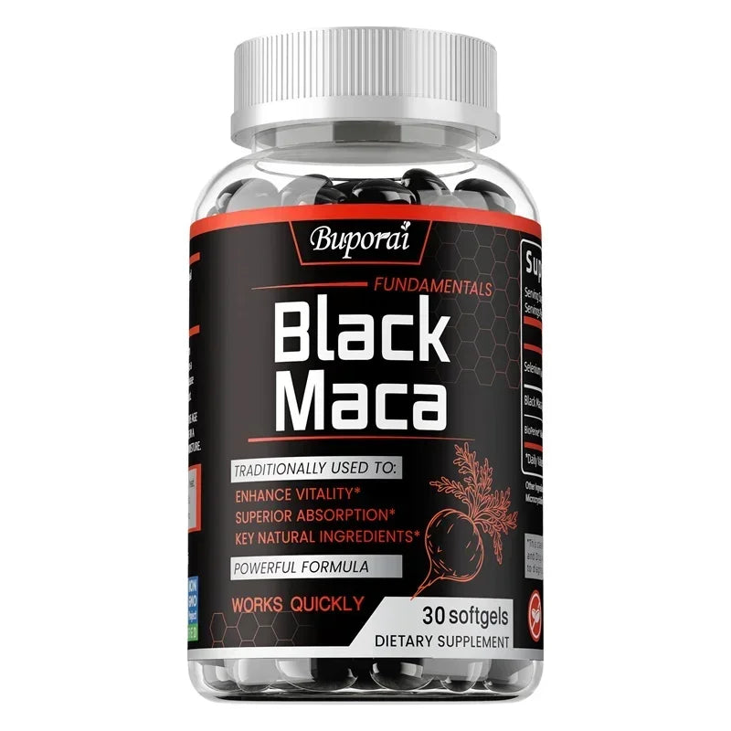 Black Maca Root Capsules for Energy, Endurance & Balance