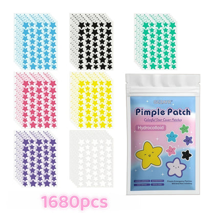 Seven-Color Star Pimple Patches for Gentle Acne Care
