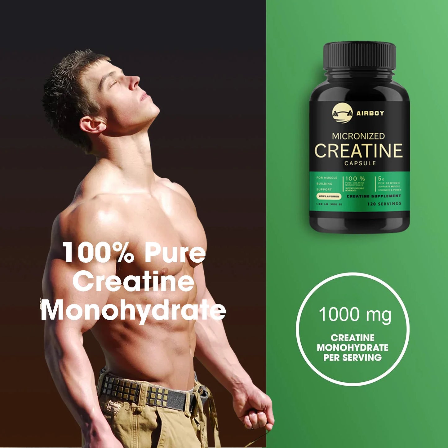 Micronized Creatine Capsules for Muscle Strength & Endurance