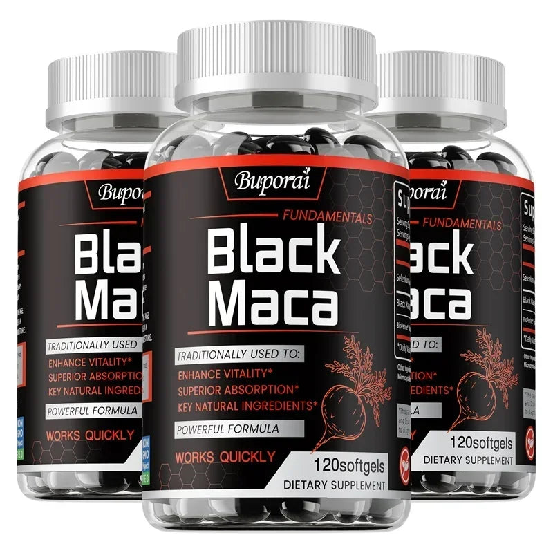 Black Maca Root Capsules for Energy, Endurance & Balance