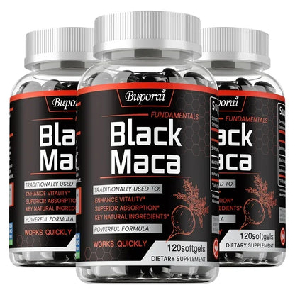 Black Maca Root Capsules for Energy, Endurance & Balance
