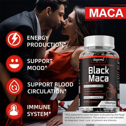 Black Maca Root Capsules for Energy, Endurance & Balance