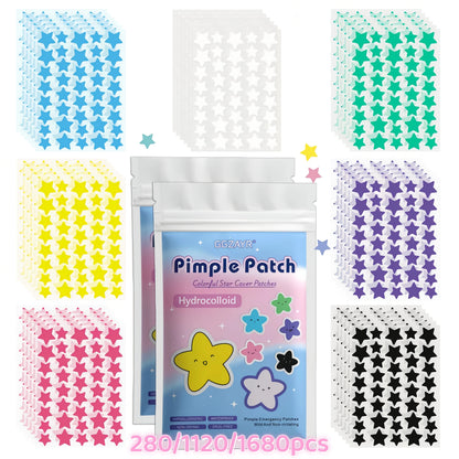 Seven-Color Star Pimple Patches for Gentle Acne Care