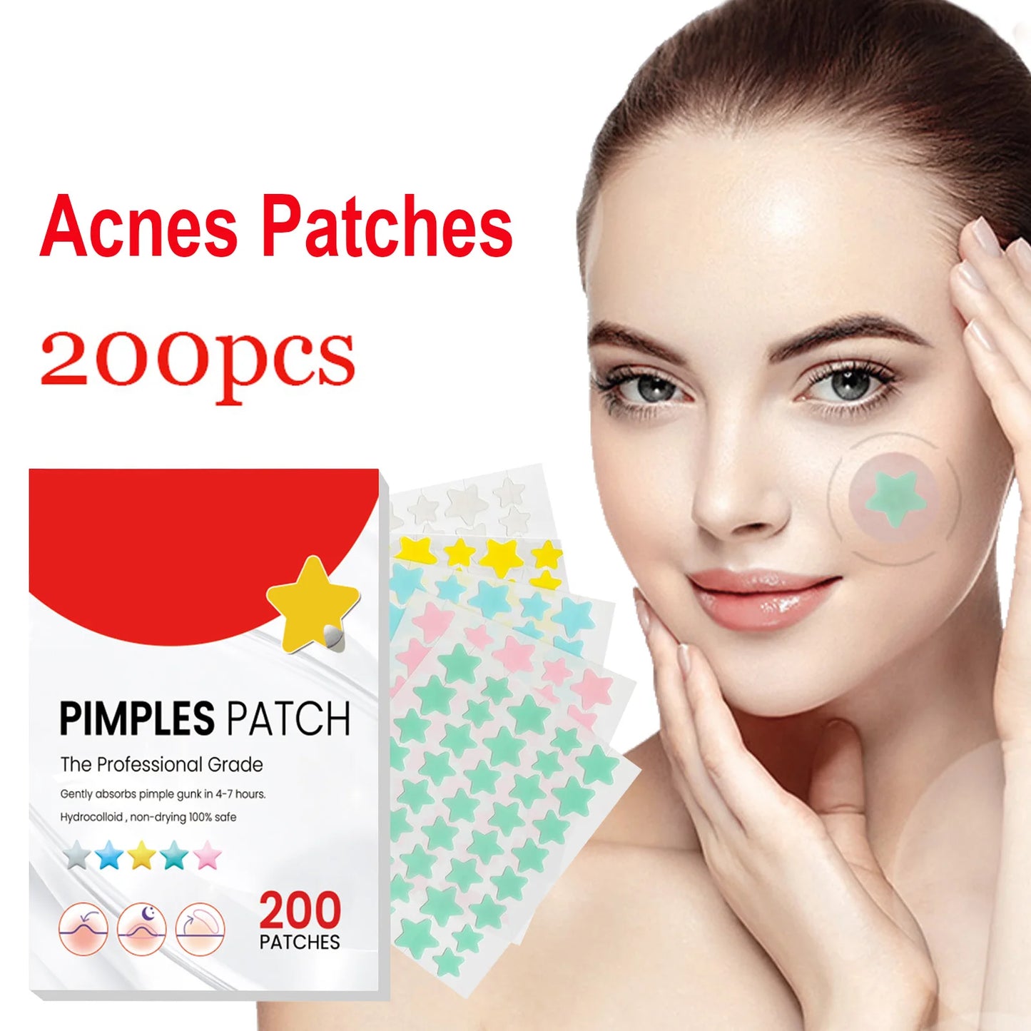 Colorful Star Acne Patches for Pimple Care and Protection