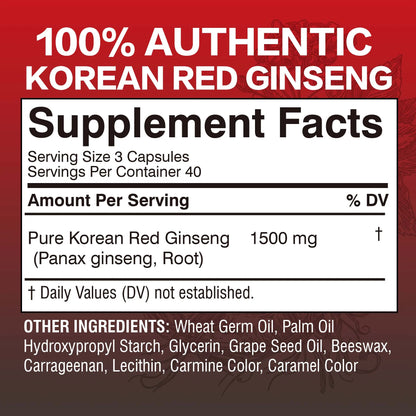 Korean Red Ginseng Capsules for Energy, Vitality & Focus