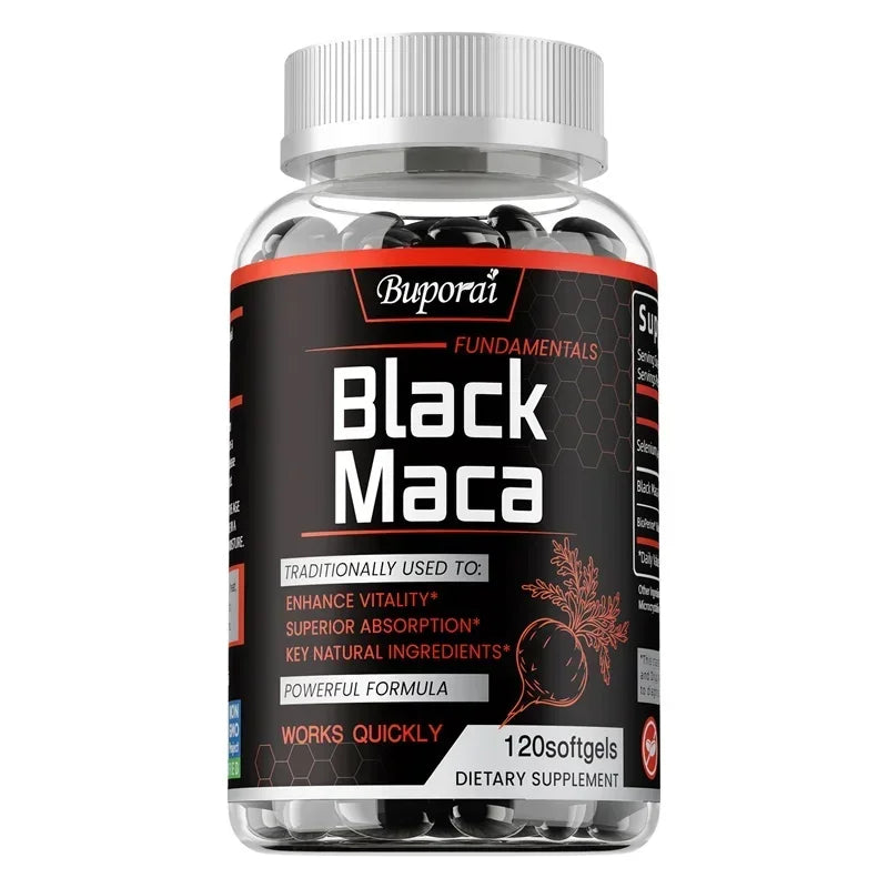 Black Maca Root Capsules for Energy, Endurance & Balance
