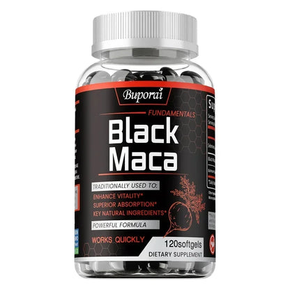 Black Maca Root Capsules for Energy, Endurance & Balance