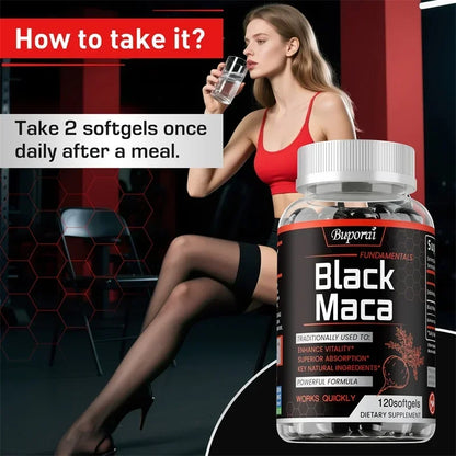 Black Maca Root Capsules for Energy, Endurance & Balance