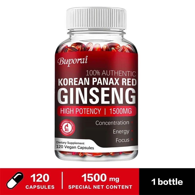 Korean Red Ginseng Capsules for Energy, Vitality & Focus