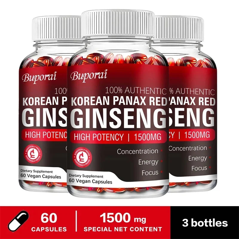Korean Red Ginseng Capsules for Energy, Vitality & Focus
