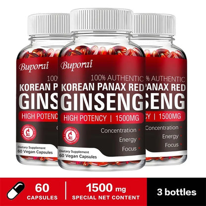 Korean Red Ginseng Capsules for Energy, Vitality & Focus